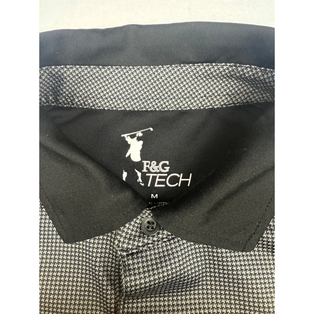 Fairway and Greene Polo Shirt Medium Grey Black Old Course St Andrews Links Tech - Picture 3 of 6